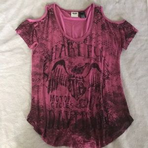 NWOT Harley-Davidson cold shoulder top sz M
